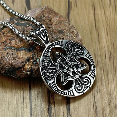 Men's Irish Celtic Pendant Necklace | Triquetra pendant, Celtic knot pendant, Celtic pendant