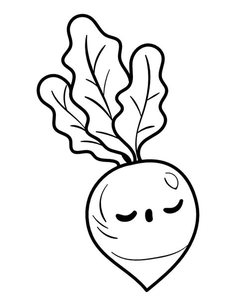 Printable Kawaii Turnip Coloring Page