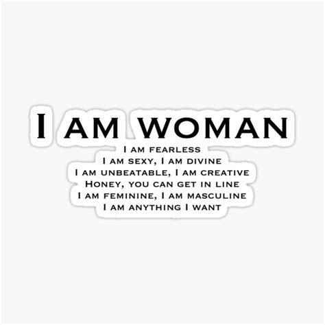 "I am Woman lyrics" Sticker by ashlenamusic | Redbubble