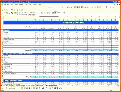 Personal budget excel template - botbezy