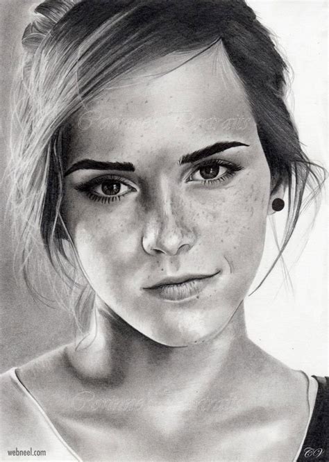 Pencil Drawing Emma Watson By Corinne