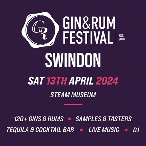 Gin & Rum Festival Swindon 2024 | Swindon STEAM Swindon | Sat 13th April 2024 Lineup