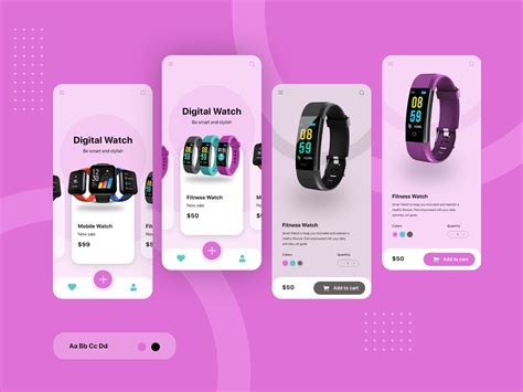 Smart fitness watch mobile ui design by Masrur Design on Dribbble