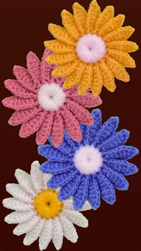 Daisy Flower Motif Crochet Tutorial