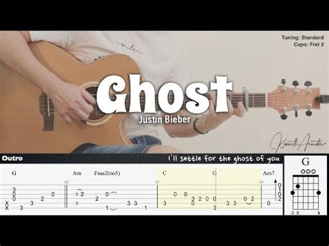 Ghost - Justin Bieber | Fingerstyle Guitar | TAB + Chords + Lyrics - YouTube