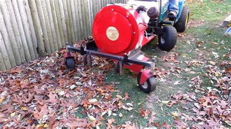 leaf blower attached to lawn tractor - YouTube