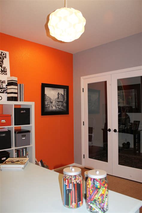 office/crafts room | Living room decor orange, Living room orange ...