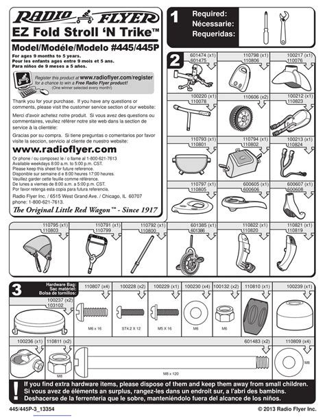 RADIO FLYER EZ FOLD STROLL 'N TRIKE 445 MANUAL Pdf Download | ManualsLib