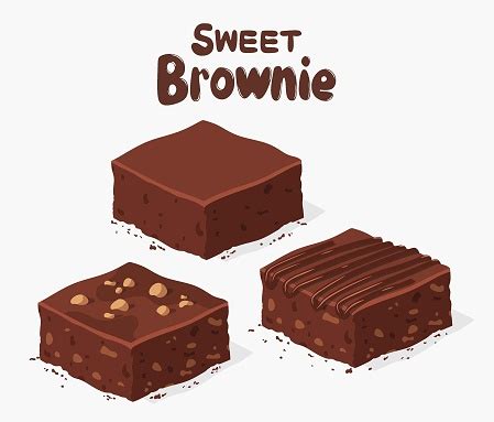 Vetores de Brownies De Chocolate Isolados Em Fundo Brancoilustração Vetorial e mais imagens de ...