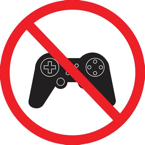 game is prohibited icon on white background. no gaming sign. flat style ...