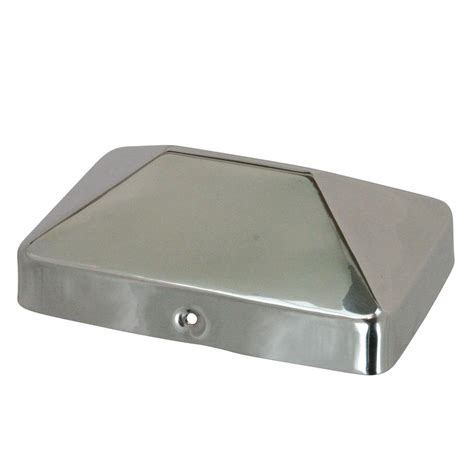 Protectyte 4 in. x 6 in. Stainless Steel Pyramid Slip Over Fence Post Cap-HDS4X6PY - The Home Depot