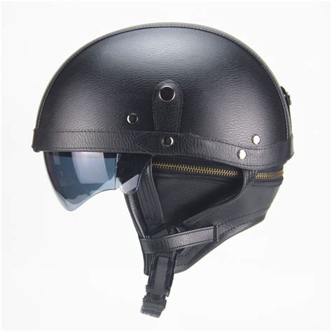 Retro Motorcycle Half Helmet with Visor | Harley helmets, Motorcycle ...