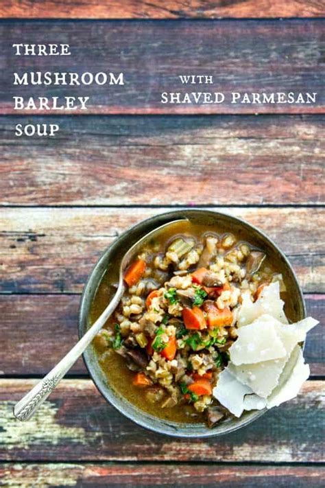 Mushroom Barley Soup With Shaved Parmesan • The Wicked Noodle