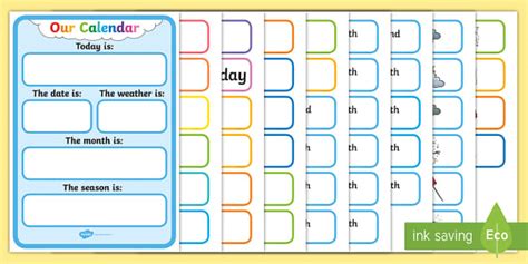 Daily Calendar and Weather Chart (teacher made) - Twinkl