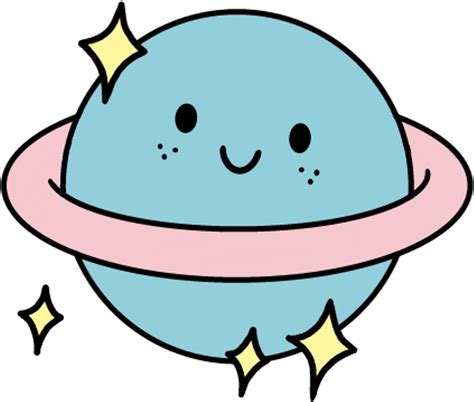 Planet Sticker - Cute Saturn Clip Art - Png Download - Full Size Clipart (#3294677) - PinClipart