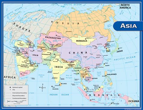 Asia Map With Countries Labeled