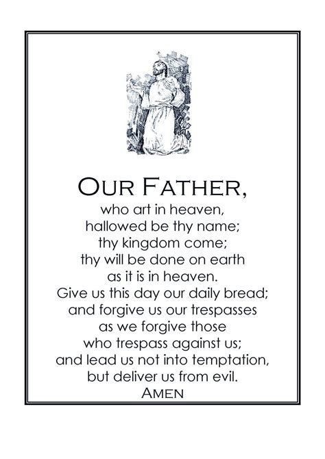 Our Father Prayer Printable Free - Printable Templates