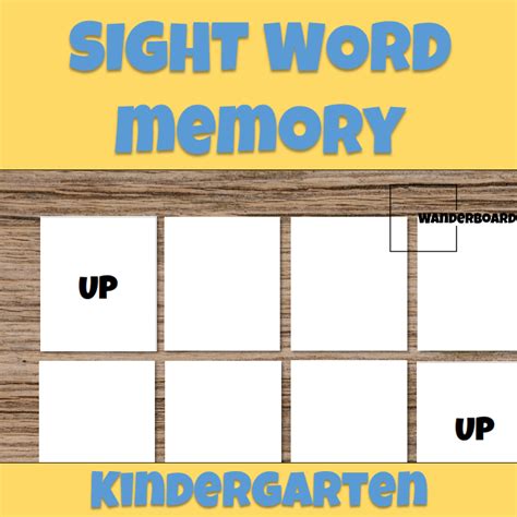 Sight Word Memory Game Flashcards Kindergarten | Made By Teachers