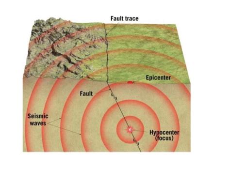 Solved Fault trace Epicenter Fault Seismic waves Hypocenter | Chegg.com