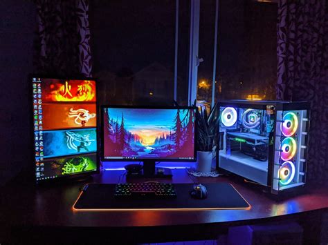 Rate my RGB af setup | Setup, Computer desk setup, Gaming room setup