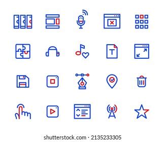 Simple 2 Color Line Art Icons Stock Vector (Royalty Free) 2135233305 | Shutterstock