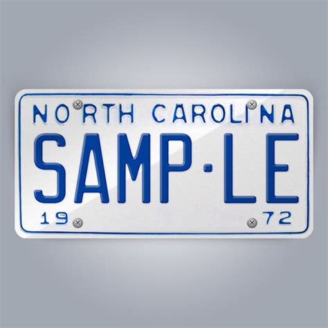 North Carolina License Plate Replica, reflective