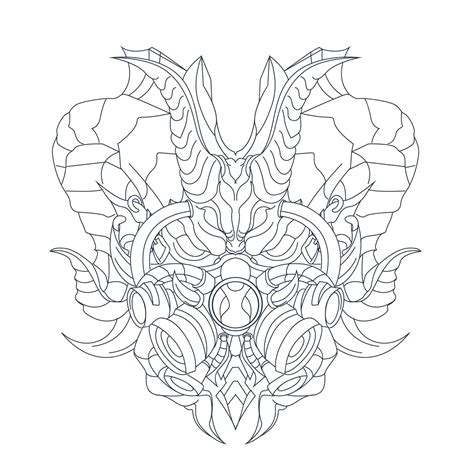 Premium Vector | hand drawn illustration of dragon mask