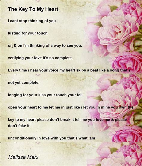 The Key To My Heart - The Key To My Heart Poem by Melissa Marx