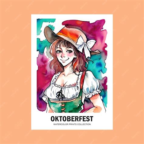 Premium Vector | People celebrating oktoberfest printable wall art