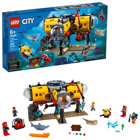 Buy LEGO City Ocean Exploration Base Playset 60265, with Submarine, Underwater Drone, Diver, Sub ...