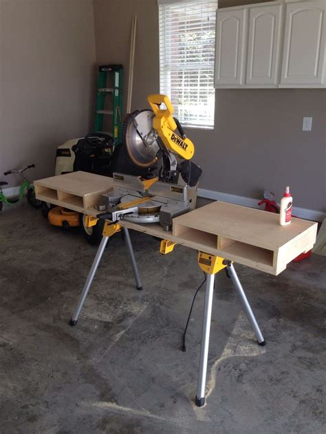 New DeWalt miter saw and stand with custom built table. | Mitre saw ...