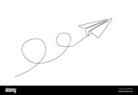 Paper plane. One line drawing. Vector paper plane in line style Stock ...