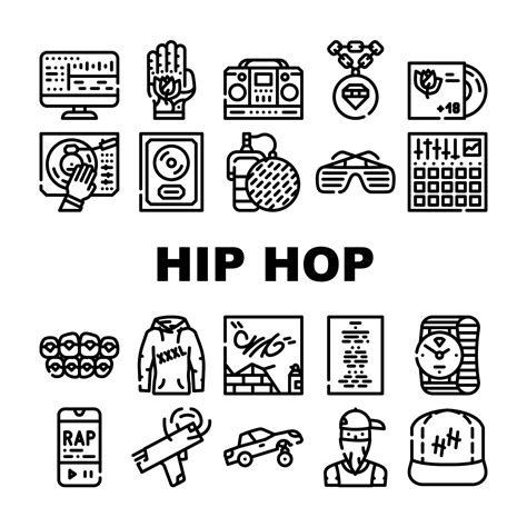 Hip Hop And Rap Music Collection Icons Set Vector 8196619 Vector Art at Vecteezy