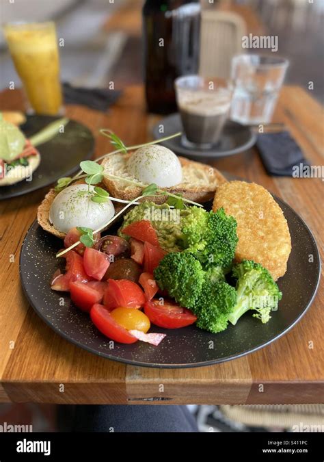 Vegan cafe breakfast Stock Photo - Alamy