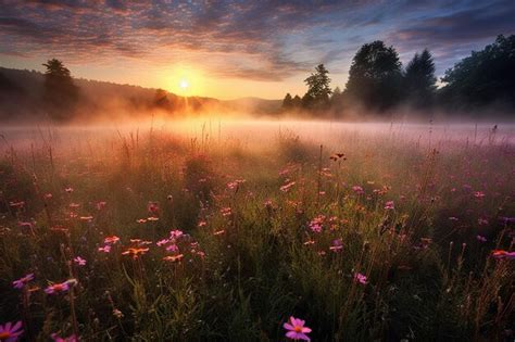 Premium AI Image | sunrise meadow