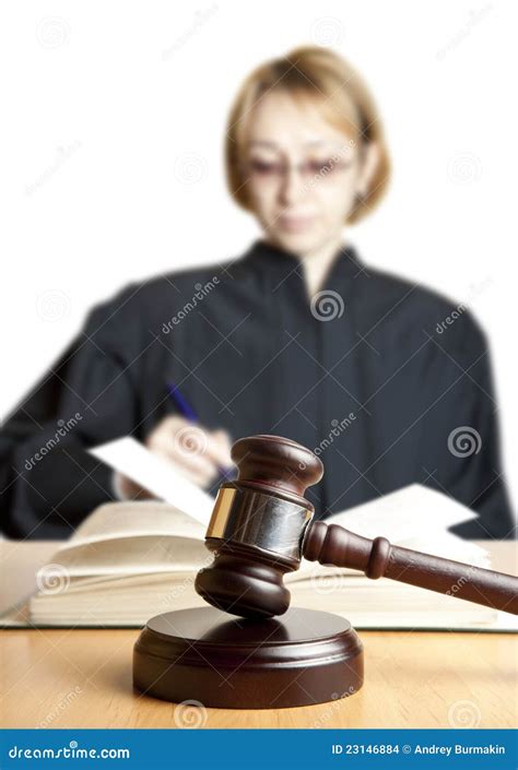 Gavel and female judge stock photo. Image of adjournment - 23146884