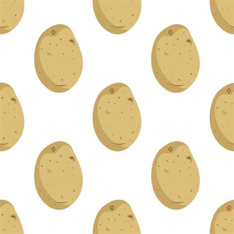 Cute seamless pattern with potato tubers. Vegetable harvest print ...