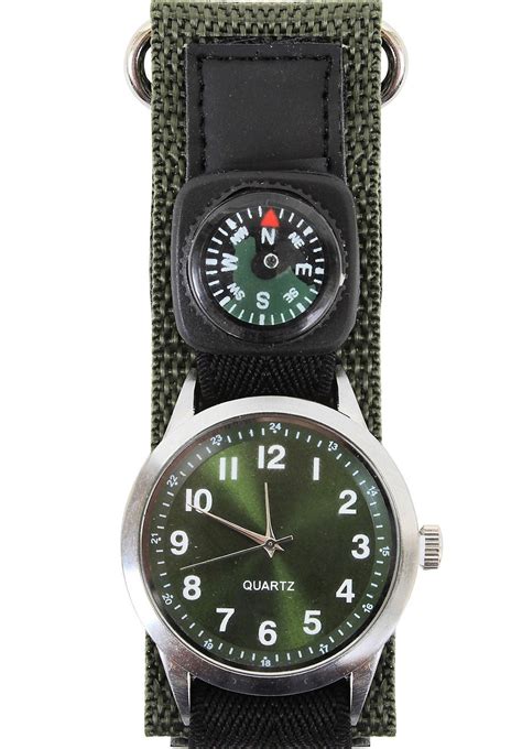 Military Field Watch w/ Compass Precise Reliable Olive Drab Wristwatch – Grunt Force