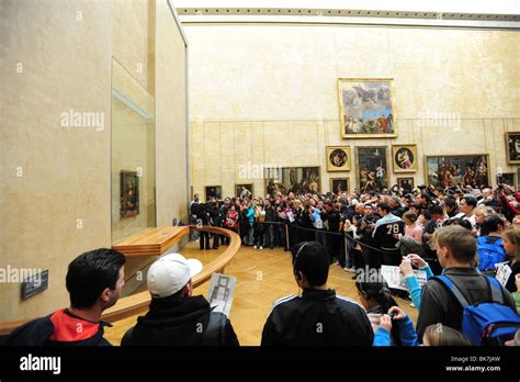 France Paris Louvre museum art gallery Mona Lisa room crowds of ...