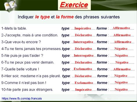 transformer les types de phrases