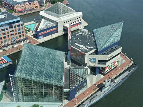 Aerial View of the National Aquarium in Baltimore Inner Harbor in ...