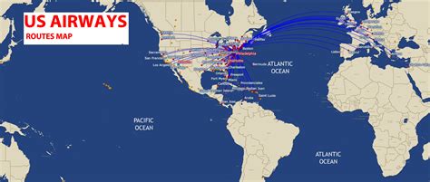 Map Of Us Airways Routes - United States Map