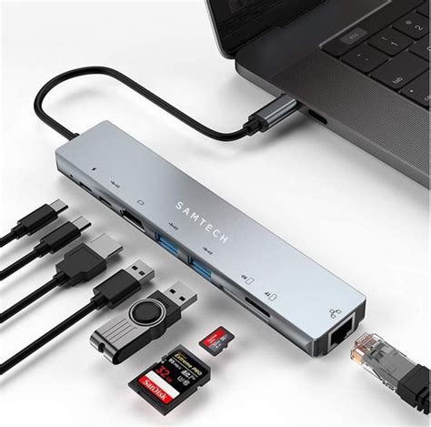 bol.com | 8 in 1 USB C HUB | HDMI 4K, LAN Gigabit Ethernet RJ45, 2*USB 3.0, USB-C poort en...