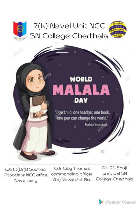 Malala day poster – India NCC