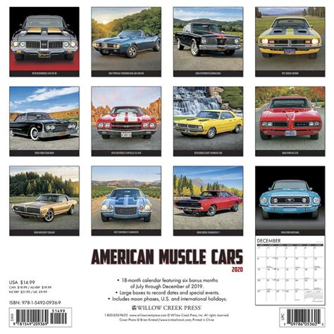 American Muscle Cars 2020 Wall Calendar by Willow Creek Press ...