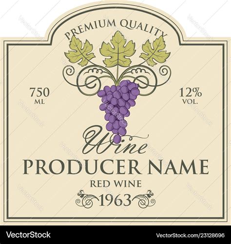 Wine bottle label Royalty Free Vector Image - VectorStock