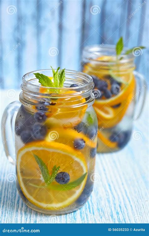 Orange Blueberry Detox Water Stock Image - Image of healthy, lemon: 56035233