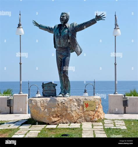 Statue of the Italian singer and songwriter Domenico Modugno famous for ...