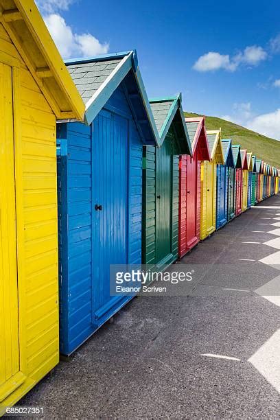 11 England North Yorkshire Whitby Beach Huts On Beach Stock Photos ...