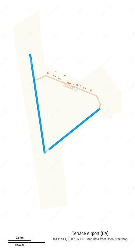 Map of Terrace Airport. IATA-code YXT Stock Illustration - Illustration of airplane, travel ...